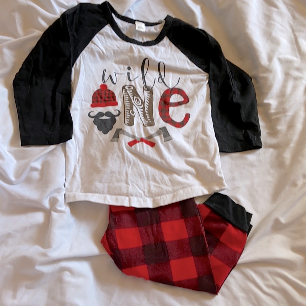 “Wild One” toddler boys outfit- fits like size 2T